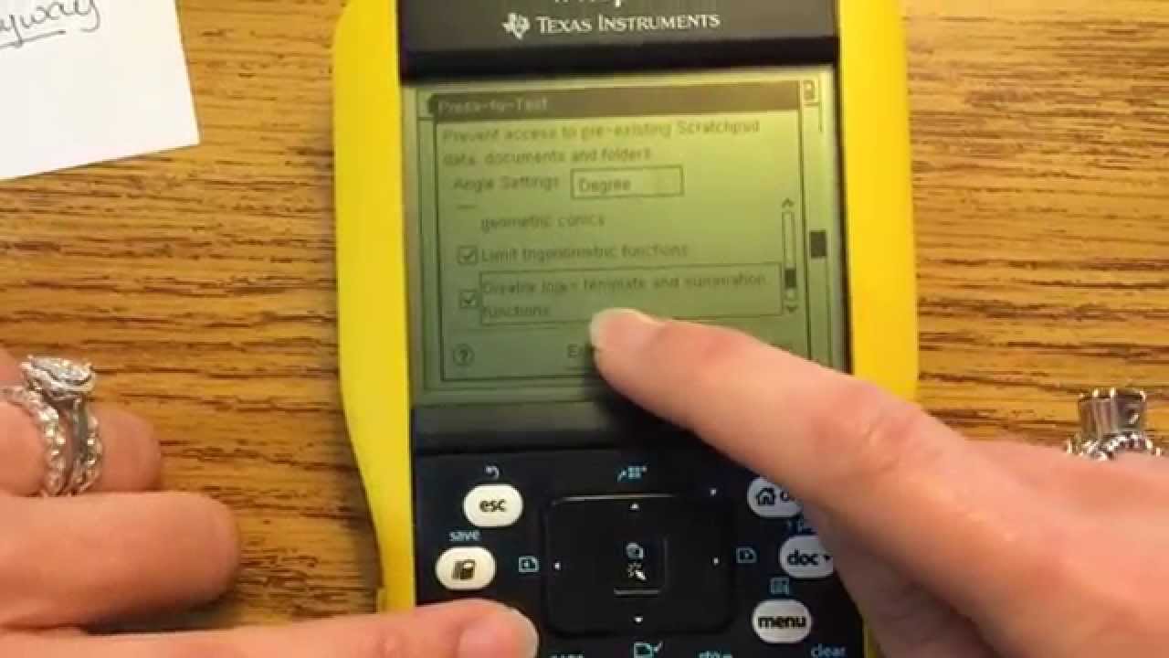 Placing the TI Nspire in press to test mode while enabling allowed SOL apps