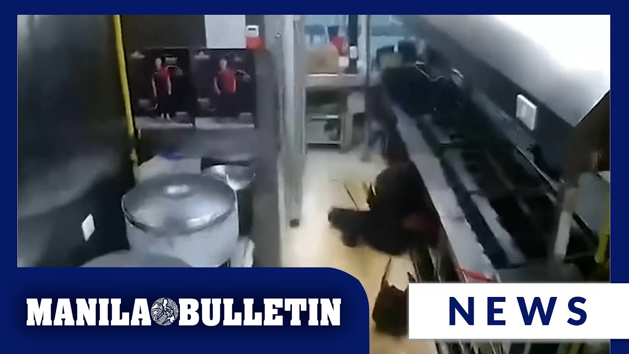 CCTV footage show powerful earthquake hitting restaurant in Cebu City
