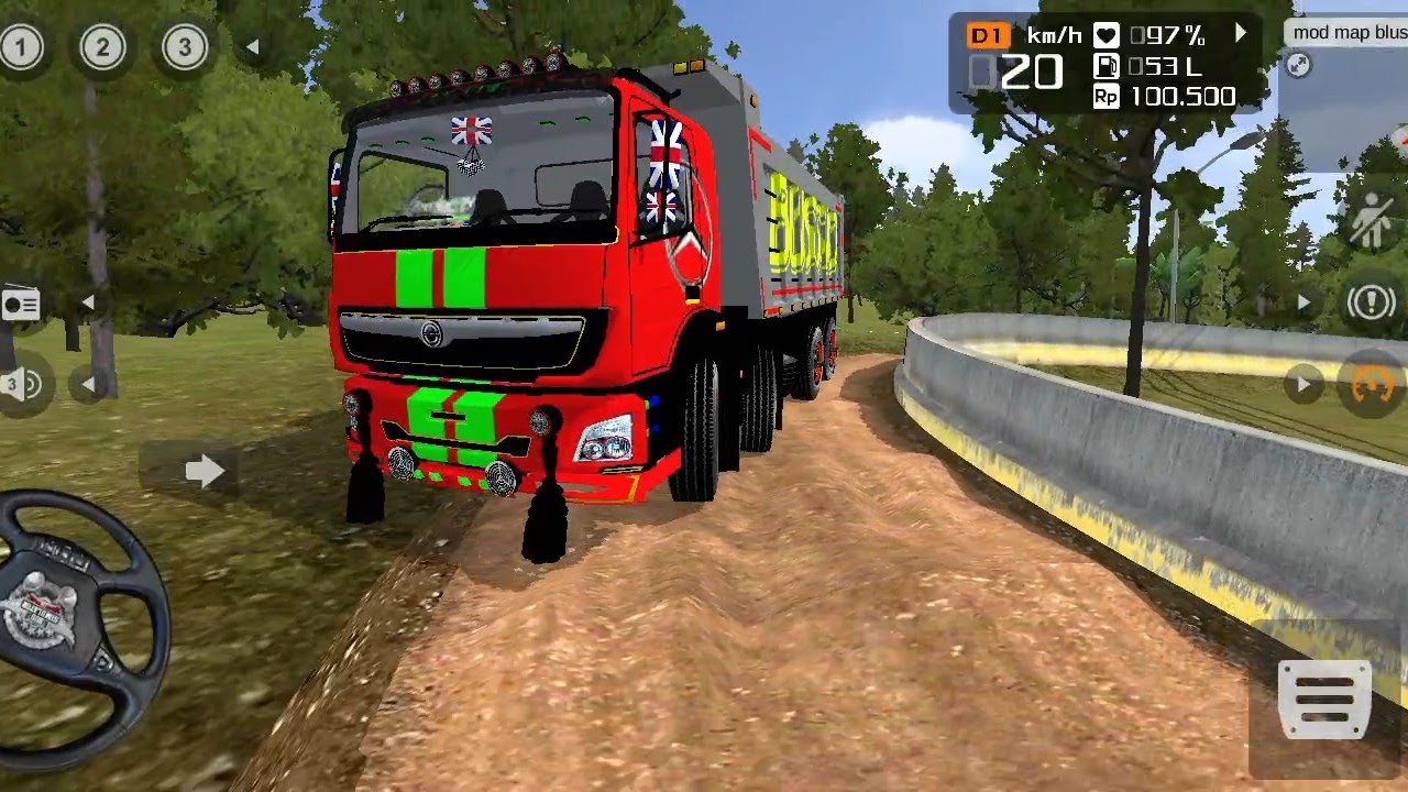 INDIAN BHARAT BENZ 12 TIPPER MODIFIED TRUCK ||  BROKEN OFF-ROAD ||  BUS SIMULATOR INDONESIA GAME 