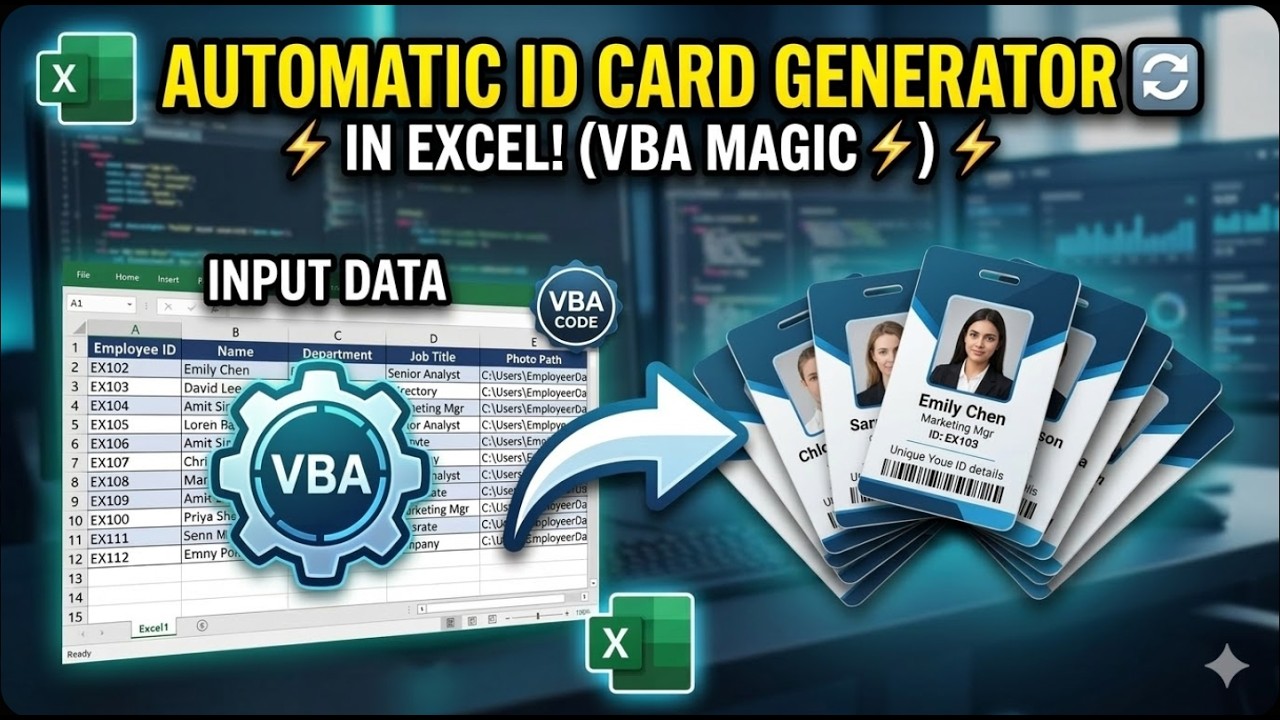 How to Make AUTOMATIC ID Card in Excel with VBA