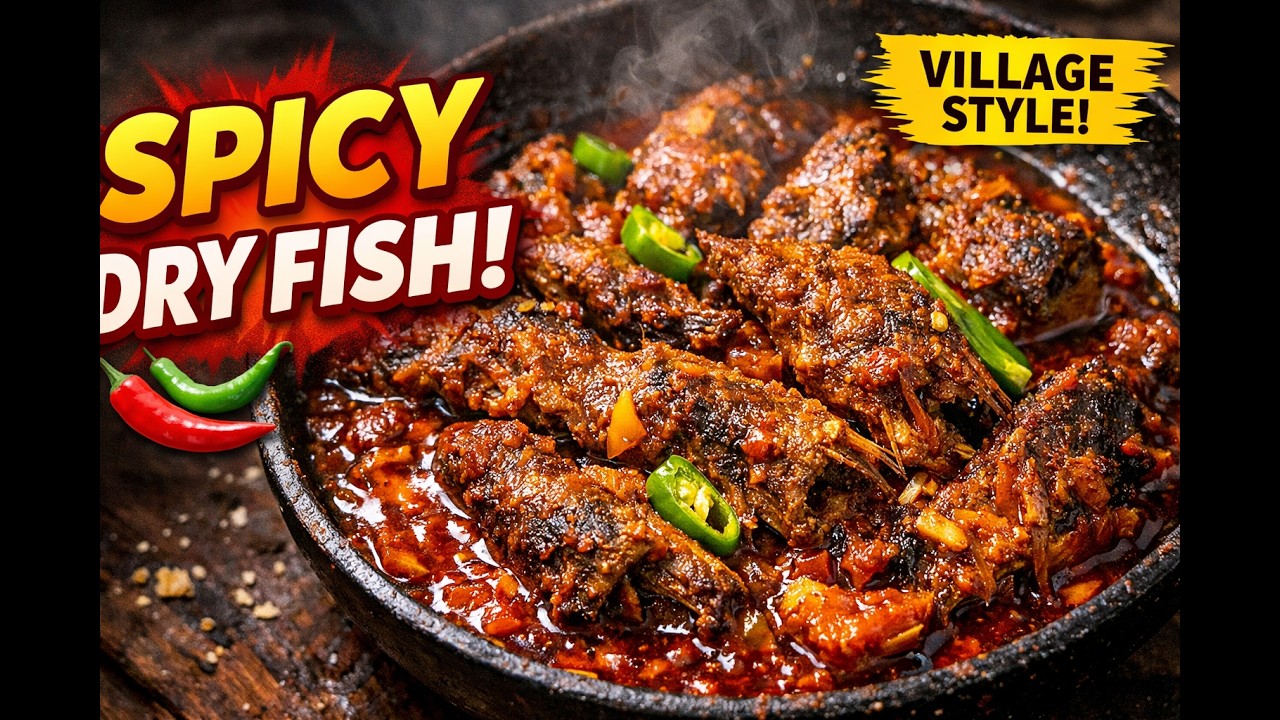 Spicy Dry Fish Curry Recipe | Shutki Fish Curry | Village Style Cooking #cooking  #food #foodvlog