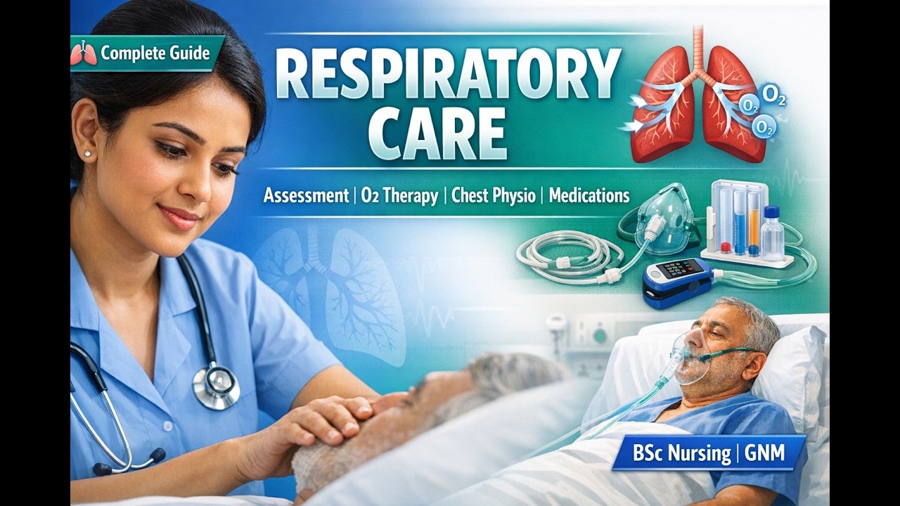 Respiratory Nursing Care in Hindi | रेस्पिरेटरी केयर Complete Guide | COPD, Asthma, Pneumonia | BSc