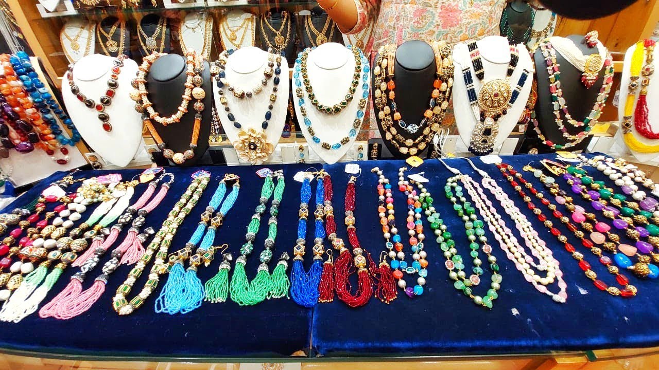 Bangalore Malleswaram Jaipuri Kundan enamel work jewellery |semi precious beats & Hyderabad pearls