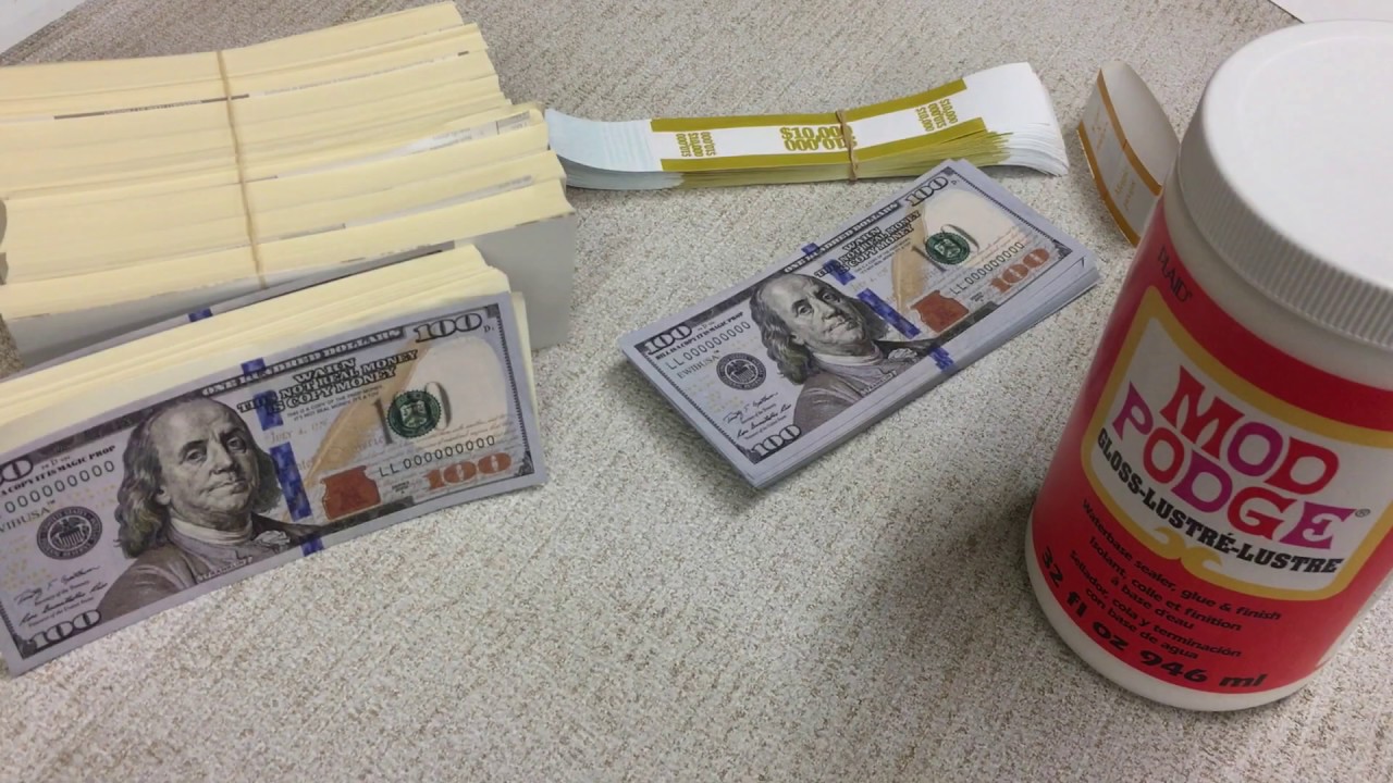 How To Make Fake Money Bundles With Mod Podge