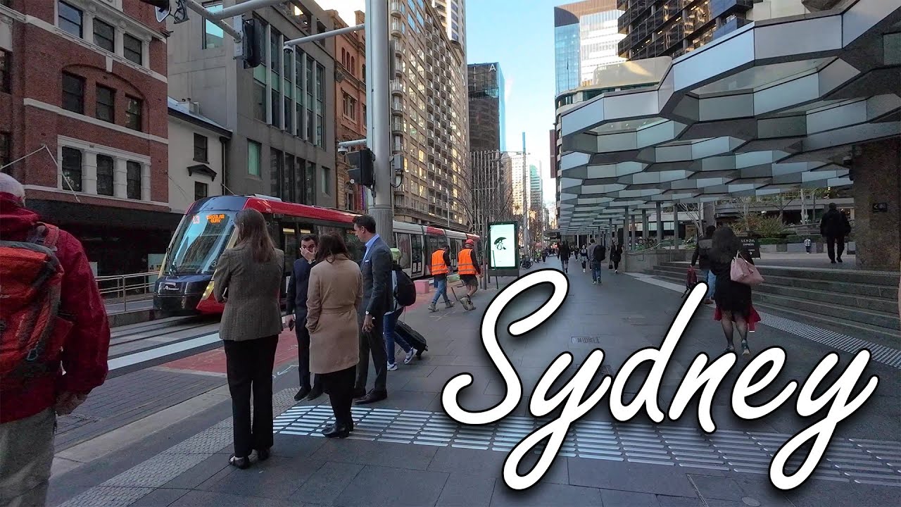 Sydney Winter, George street walking, Australia 2024, 4K Video
