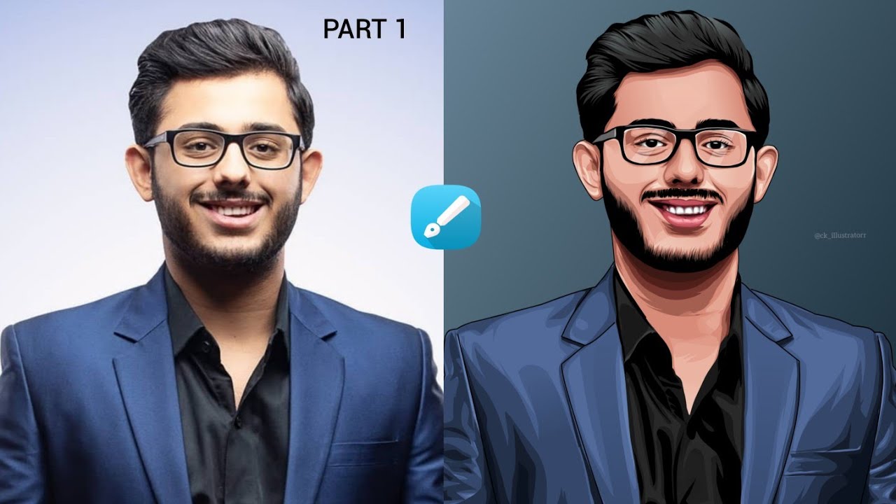 Vector art tutorial ft. carry minati by || ck illustrator || (infinite design) part-1