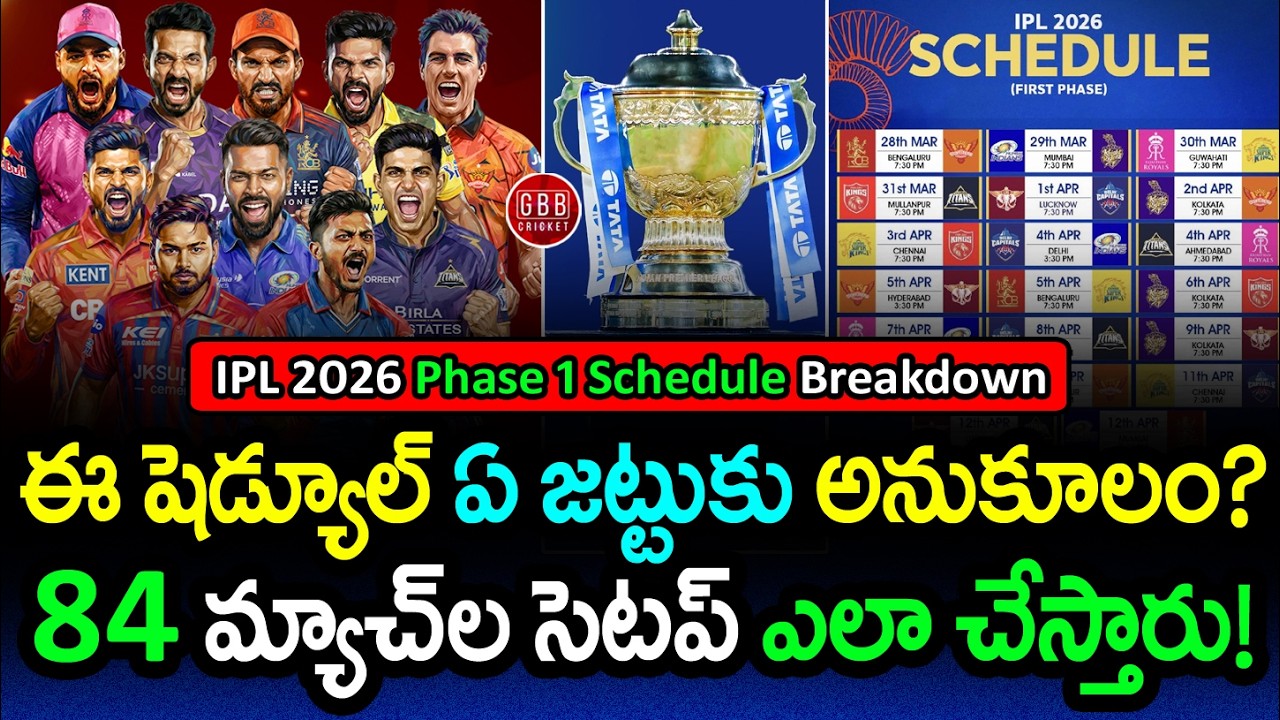IPL 2026 Phase 1 Schedule Revealed! 😮 Biggest Advantage for These Teams | GBB Cricket