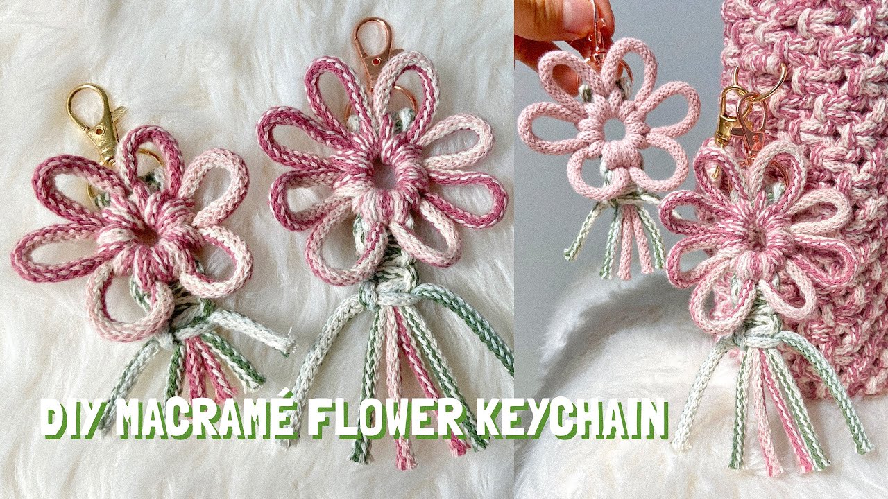 DIY Macrame Flower Keychain Tutorial