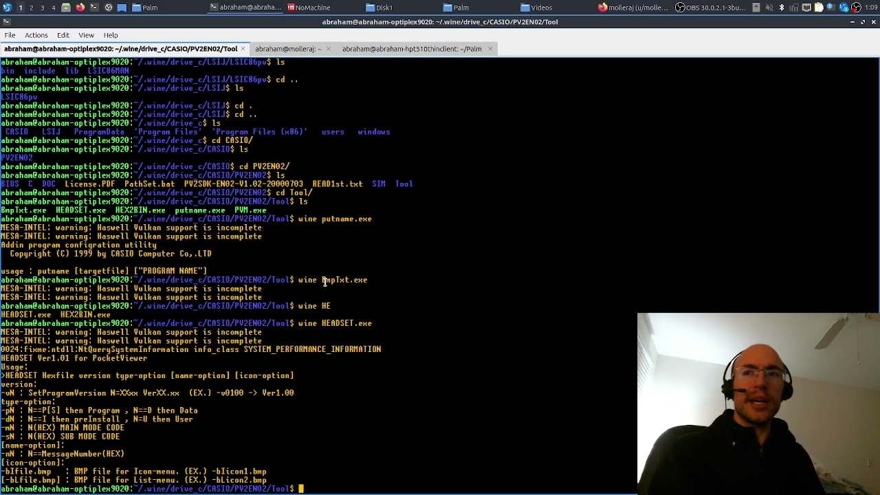 A first look at Casio's Pocket Viewer SDK and simulator running within Wine emulation on Ubuntu