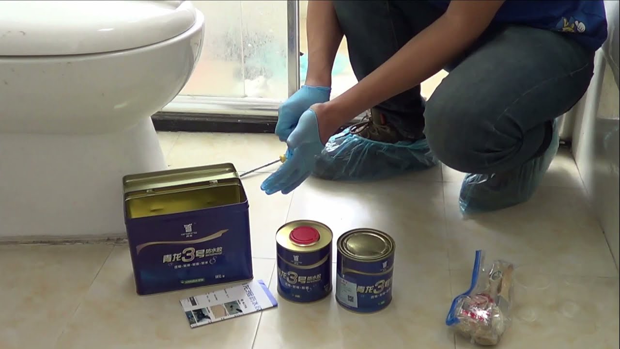 #Toilet #Balcony #Tiles QingLong No.3 Transparent Waterproof Coating 青龙3号透明防水, 无需敲打瓷砖