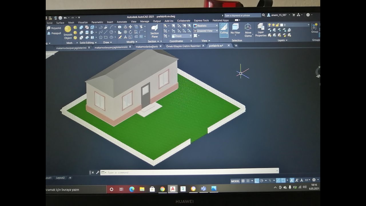 AutoCAD prefabrik ev 3D çizimi planlama ve tasarımı / çizimi, rölöve alımı, Ders 1
