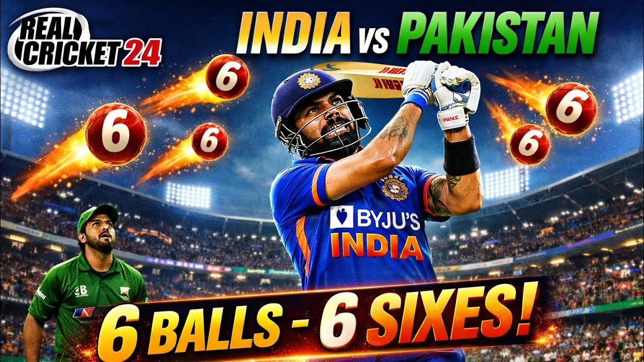 Real Cricket 24 | India vs Pakistan 🔥 Virat Kohli 6 Balls 6 Sixes 💥 Historic Over!