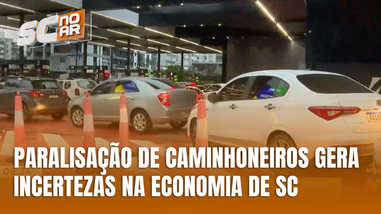 Paralisação de caminhoneiros preocupa motoristas e economia de SC hoje