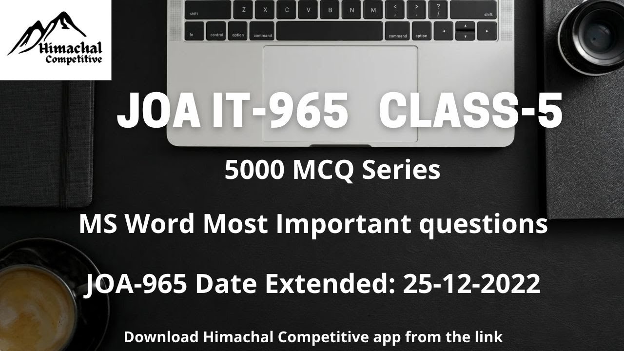 JOA IT 965: Most important questions || MS Word