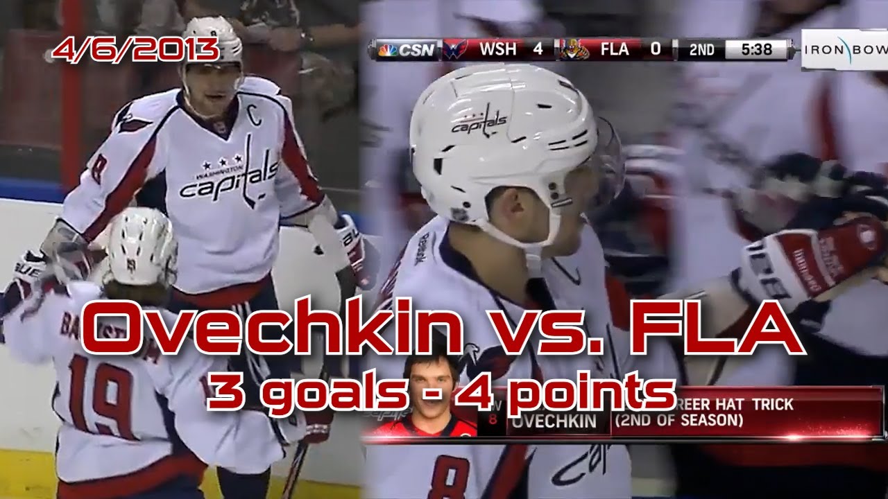 Ovechkin's Casual Hat Trick vs FLA (4/6/2013)