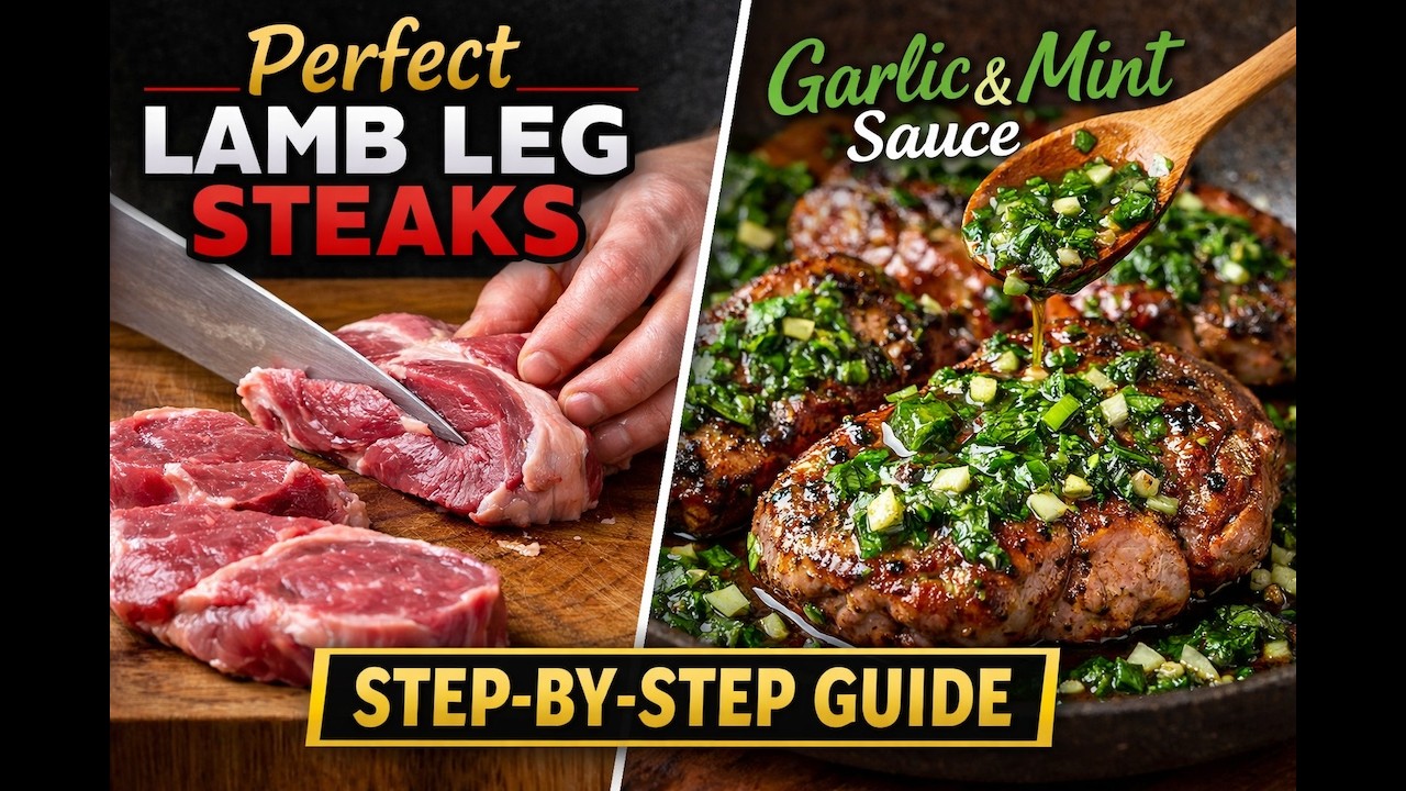 Perfect Lamb Leg Steaks with Garlic & Mint Sauce | Step-by-Step Guide