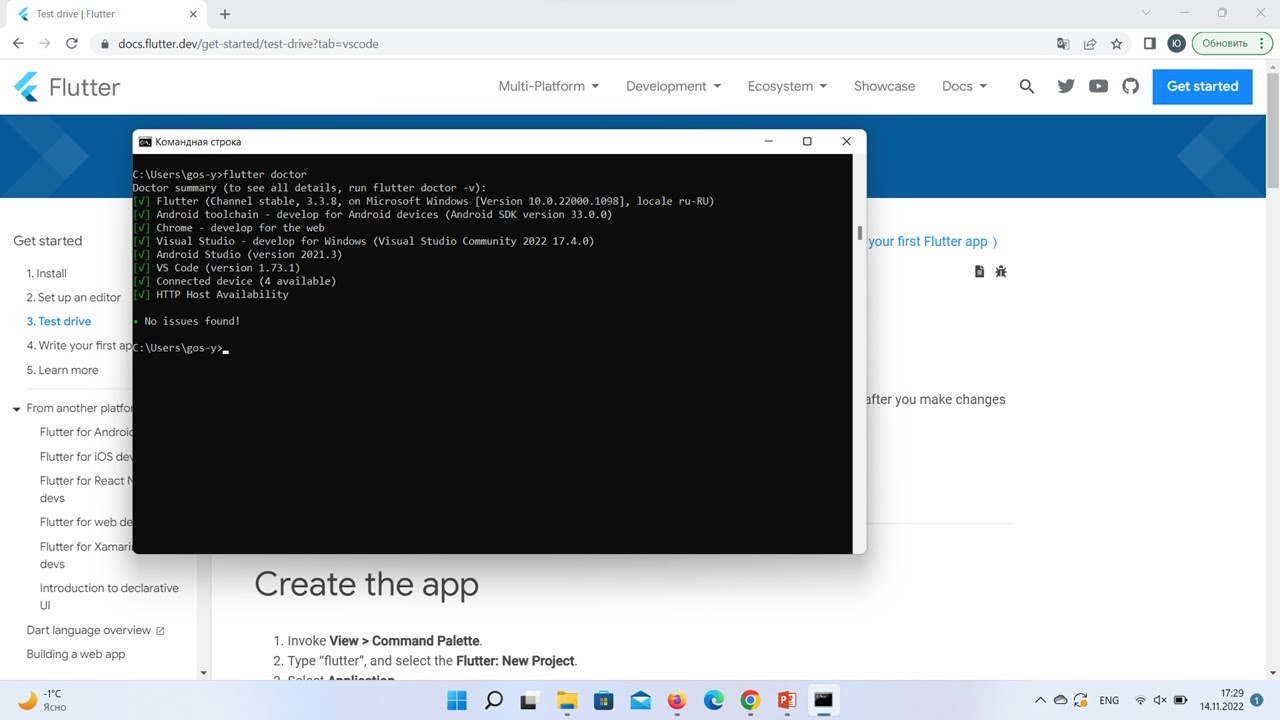 Установка Flutter на Windows