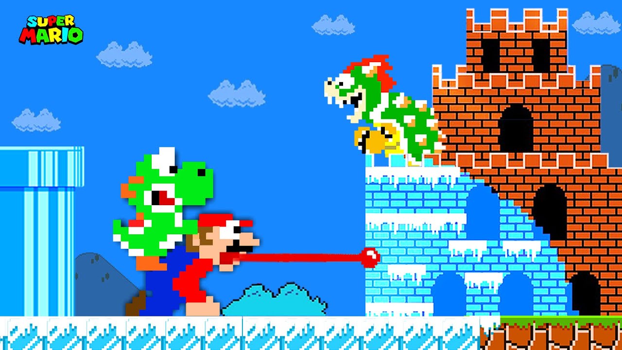 What If Mario and Yoshi Switched Places. But Everything Mario vs Yoshi Touch Turns To ICE ???