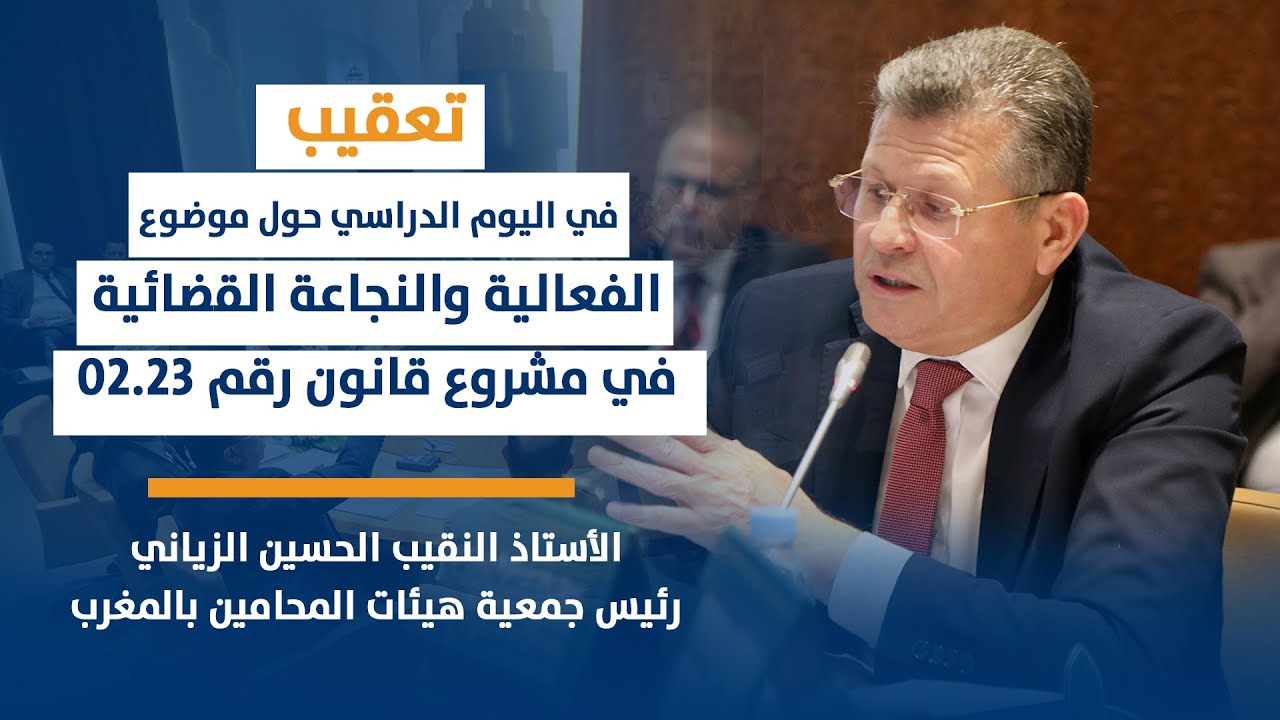 تعقيب ذ الحسين الزياني/ الفعالية والنجاعة القضائية في مشروع قانون رقم 02.23 يتعلق بالمسطرة المدنية