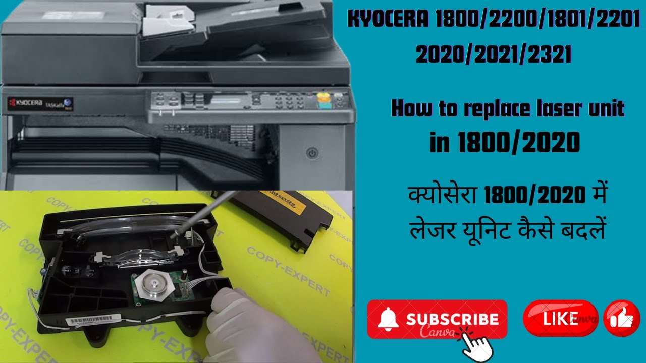 kyocera 1800 laser unit replace ! kyocera 1800/2020/1801/2201/2320/2321 errore code c-4010