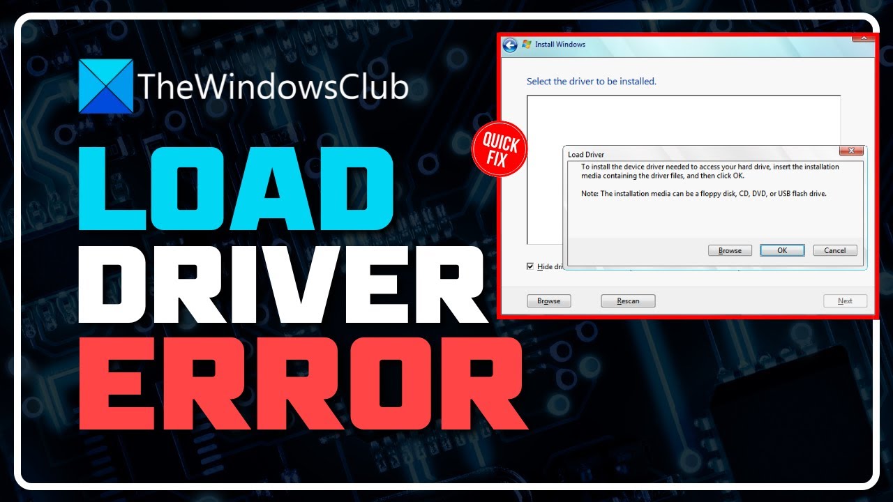 Исправление ошибки &laquo;Выберите драйвер для установки&raquo; во время установки Windows