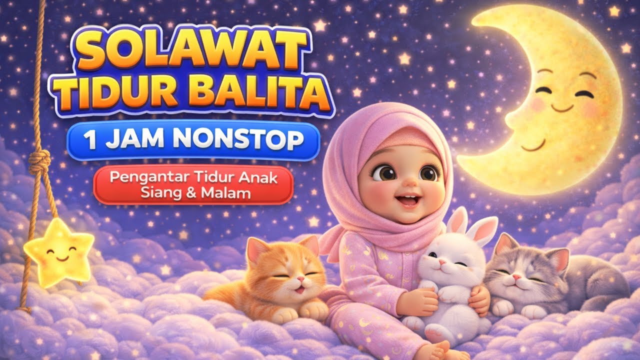 Solawat Tidur Bayi Nyenyak 1 Jam Nonstop 🌙 Pengantar Tidur Anak | Solawat Tidur Bayi • Solawat Tidur