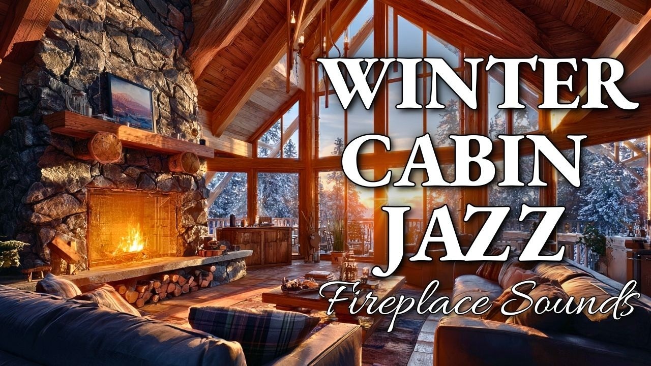 Snowy Winter Cabin Bossa Nova Piano ❄️ 2 Hours of Fireplace Crackling & Warm Morning Glow