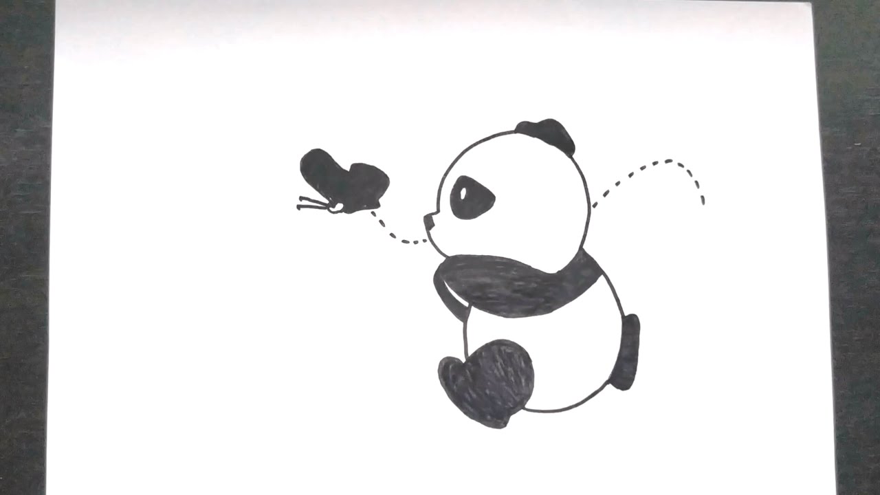 How to draw a Panda and Butterfly? (Easy)