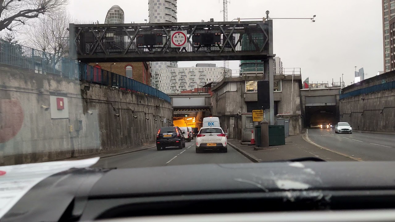 Driving through the Blackwall Tunnel