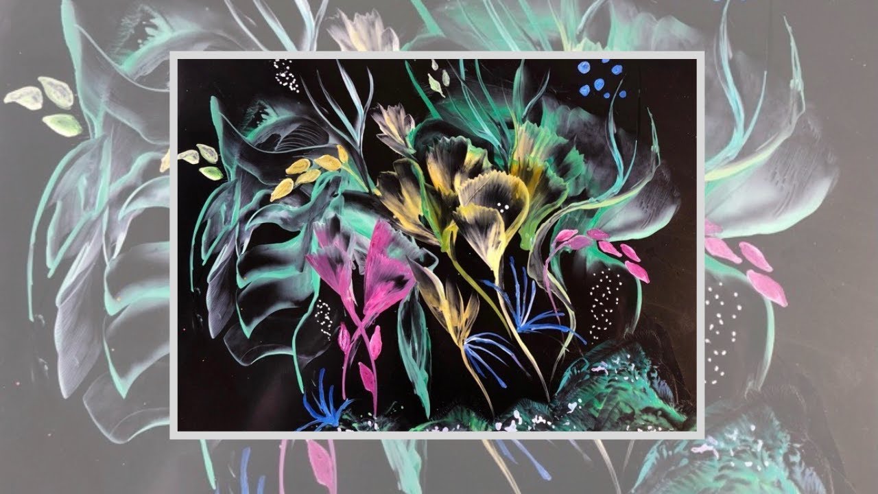 Expressive Flower Painting/ How To Paint Loose Abstract Flowers/ Encaustic Painting