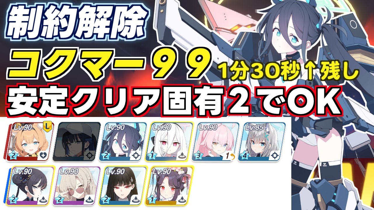 【ブルアカ】制約解除決戦 コクマー 神秘９９段階 安定クリア ずんだもん音声字幕有り【ブルーアーカイブ】