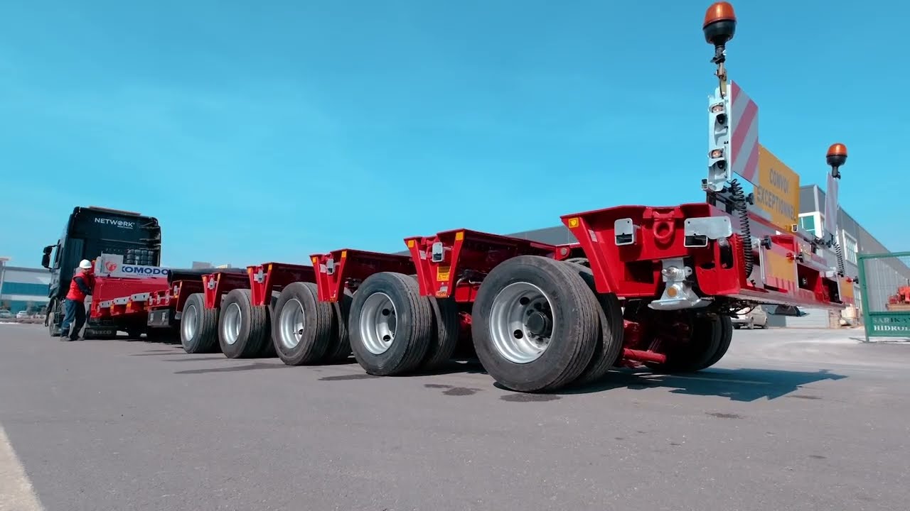 5 dingil uzayabilir hidrolik semi-lowbed / 5 Axles extendable hydraulic semi lowbed