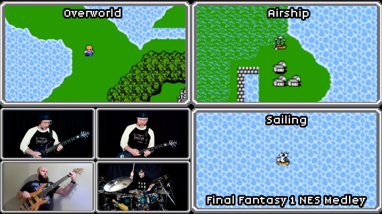 Final Fantasy 1 Medley (Overworld, Sailing, Airship Theme) w/GregglyPuff [FF1 FFI NES]