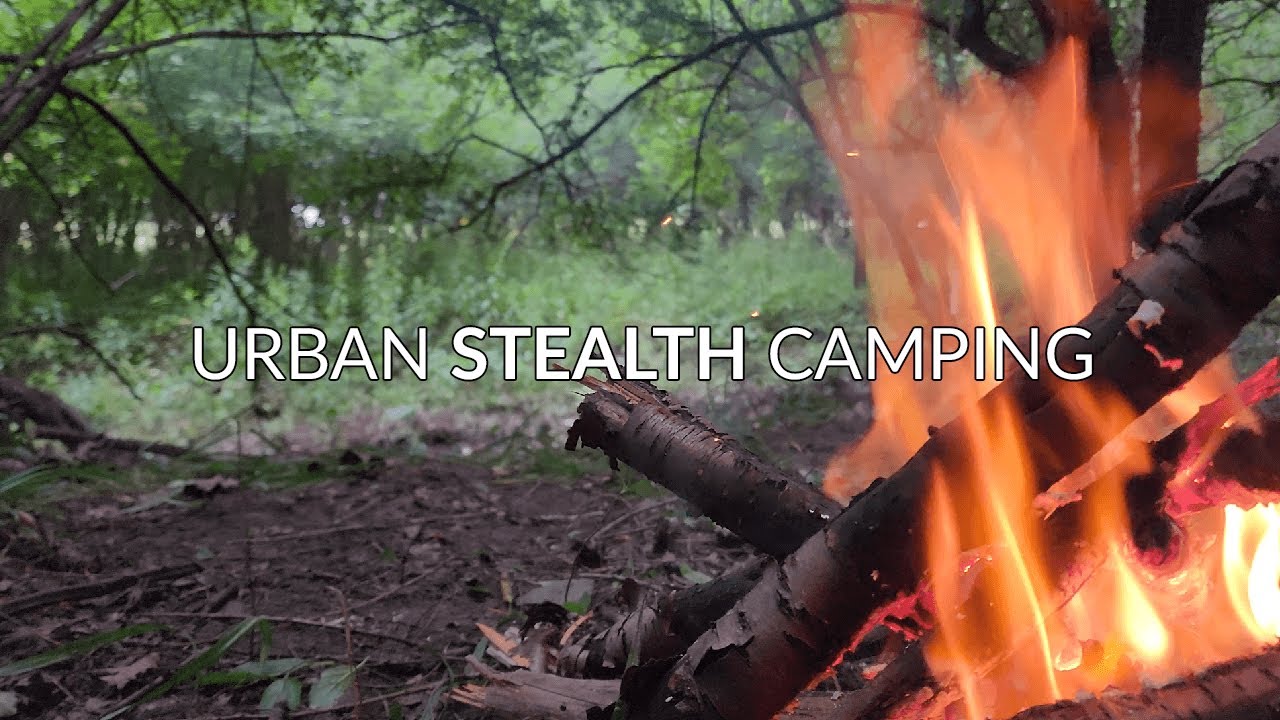 Urban Stealth Camping in Old, Cheap Tent | Nature Ambience & Rain (ASMR No Talking)
