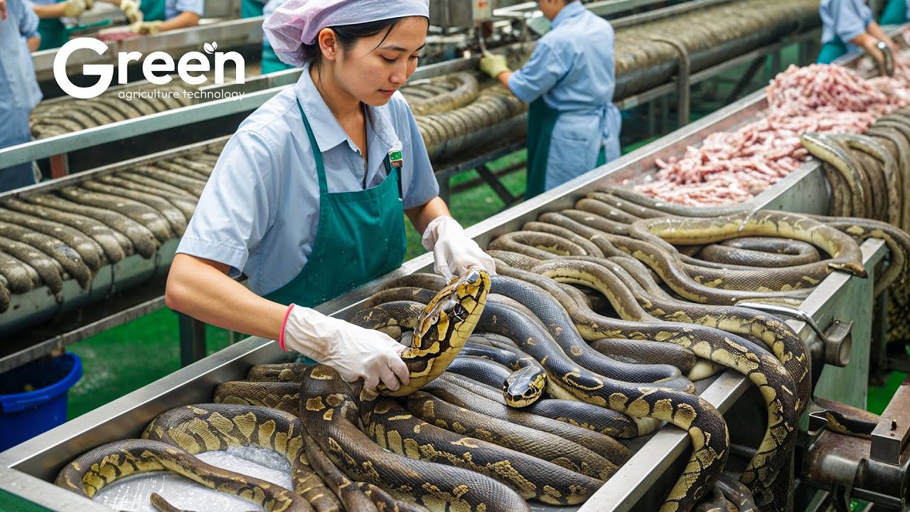 Farmer Makes $2 Million From Python Skins - Snake Farm | Processing Plant