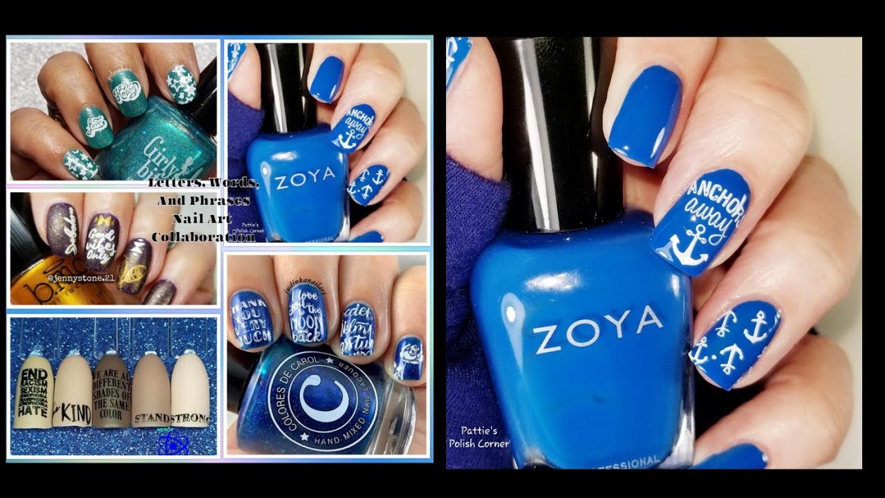 Words, Letters, Phrases Nail Art - Stamping Collab