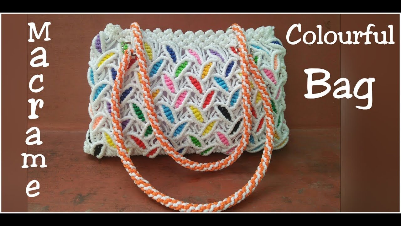 DIY Macrame Colourful bag tutorial in hindi /Macrame purse part-1