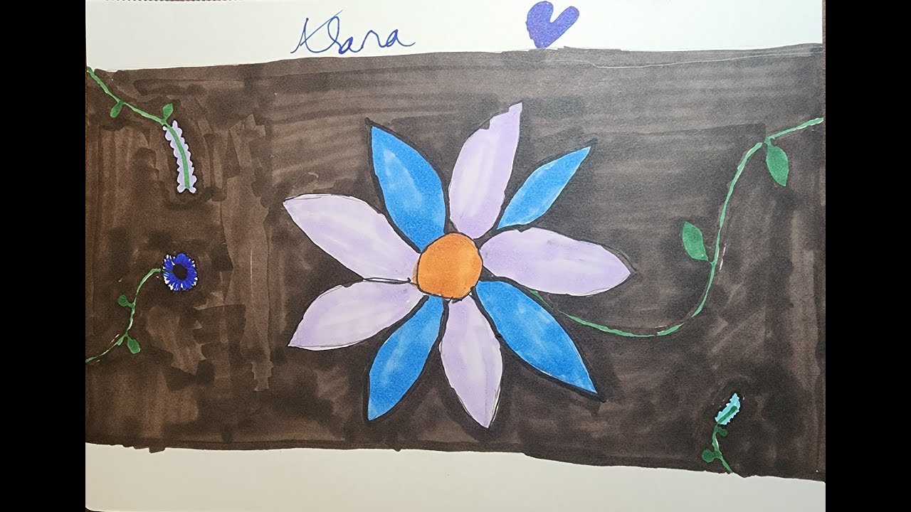 Purple and Blue Flower Art with Lana!