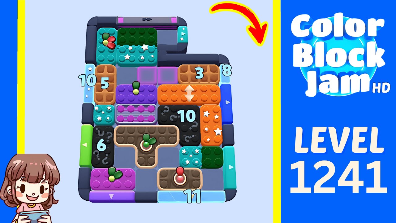 Color Block Jam Level 1241 Solution Walkthrough