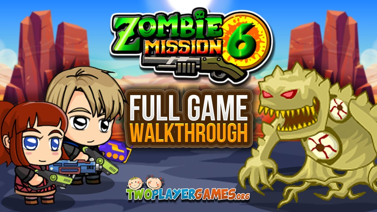 Zombie Mission 6 Walkthrough - (2 Player Platform Game)