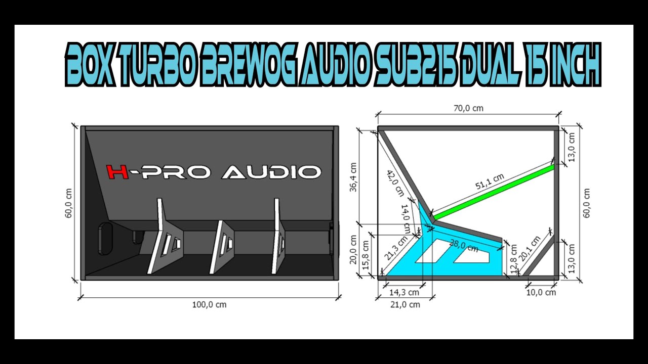 SKEMA [ PLAN ] BOX SPEAKER TURBO BREWOG AUDIO SUB215 DUAL 15 INCH