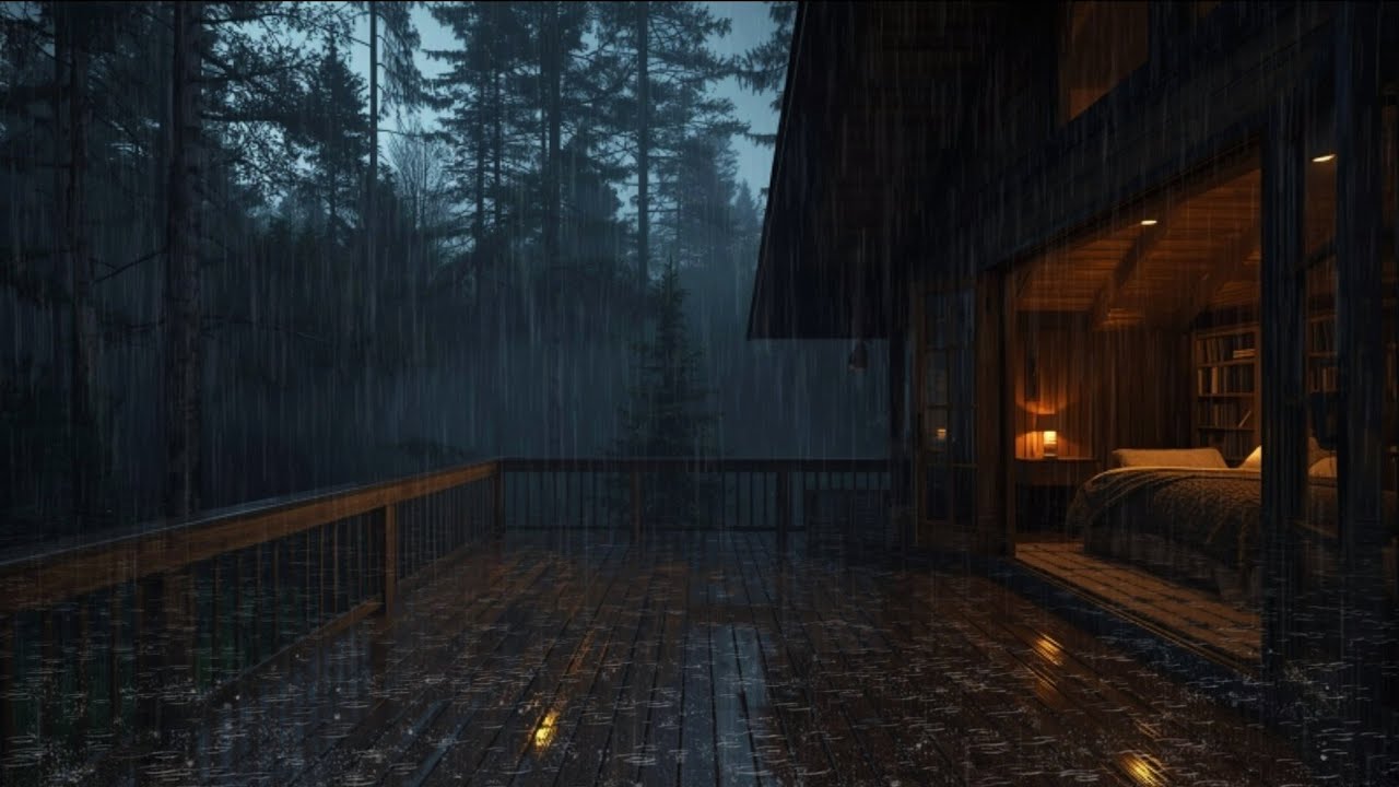 Let Soft Rain In the Forest Guide you to Sleep - Relaxing Night Ambience