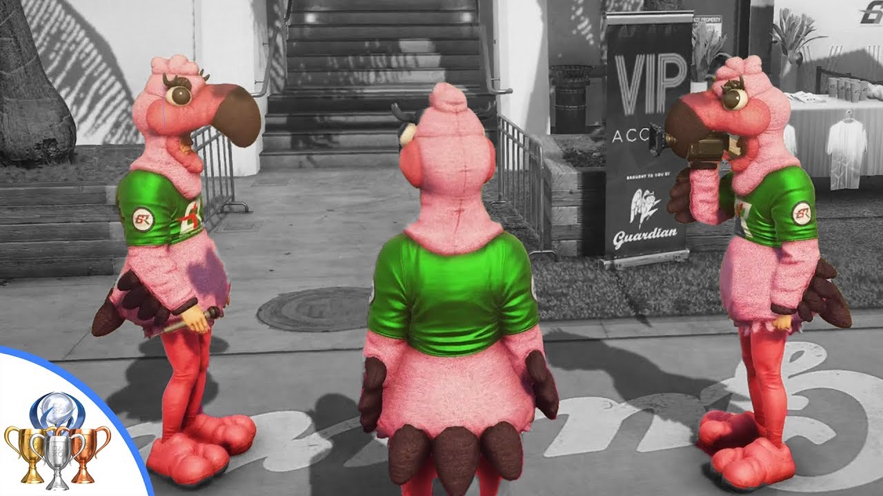 Hitman 2 Miami - Release the Pink Army Easter Egg Trophy - Hundreds of Flamingo Mascots
