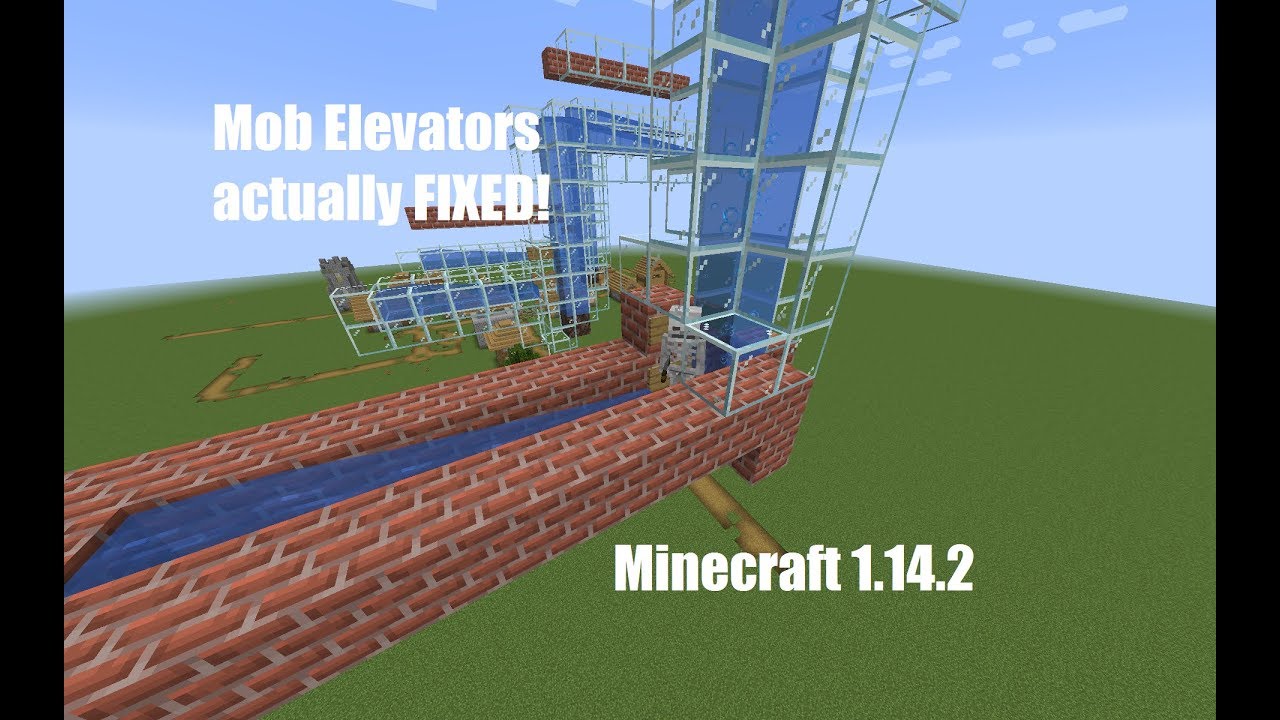 Minecraft 1.14.2 mob elevator ACTUALLY FIXED | Bubble Column