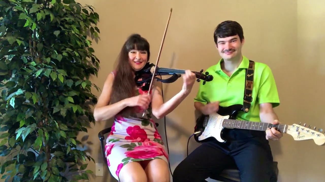 “Hard Day’s Night” by Beatles. Aija Izaks and her son Eriks Izaks 🎻🎸