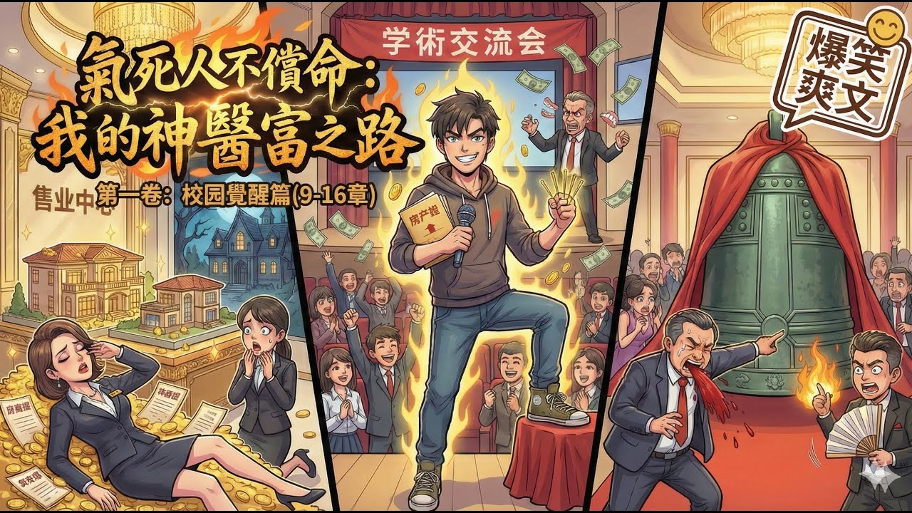 【爆笑爽文】[我的神醫首富之路] 第一卷 (下) 從被富二代追打到身家千萬，看他如何用「氣人神技」走上人生巔峰！#有聲書 #都市爽文 #爆笑小說 #神醫 #系統流 #聽書 #小說推薦 #爽文 #小說