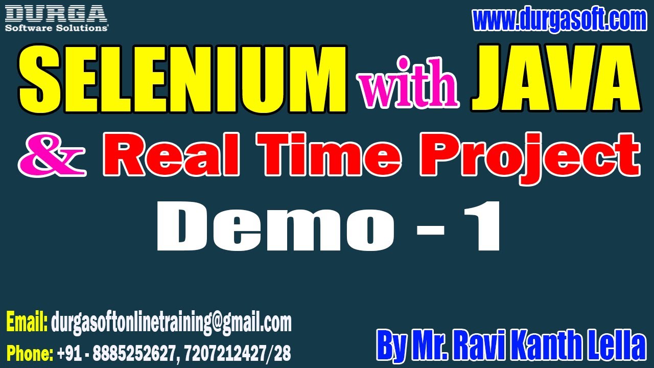 SELENIUM with JAVA tutorials || Demo - 1 || by Mr. Ravi Kanth Lella On 11-09-2023 @6PM IST