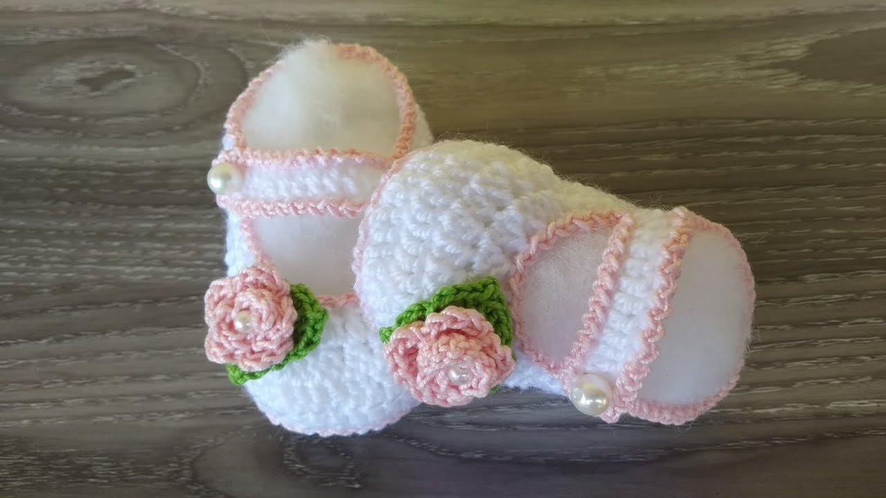 Scarpine neonato Uncinetto 3-6 mesi 🎀 Tutorial Crochet Baby Shoes - Zapatito Bebè Crochet