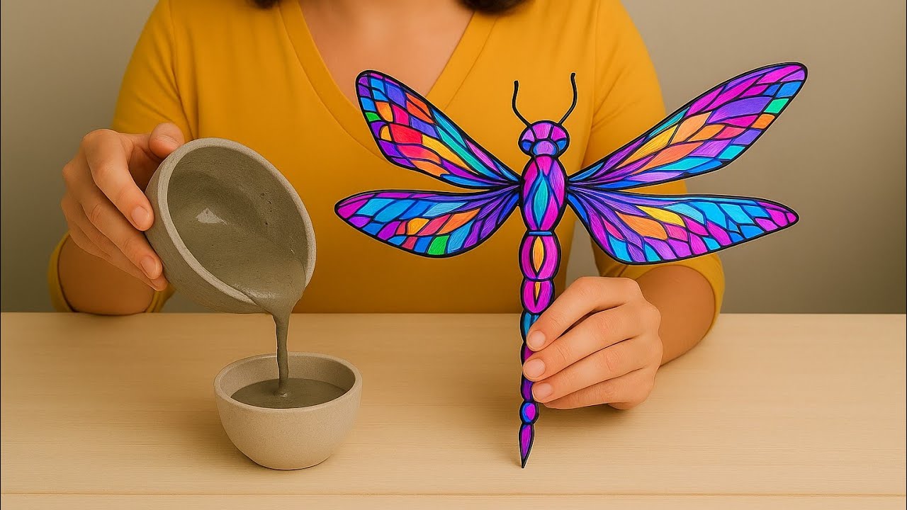 COMO FAZER UMA LIBÉLULA PARA DECORAÇÃO DE JARDIM- super fácil 