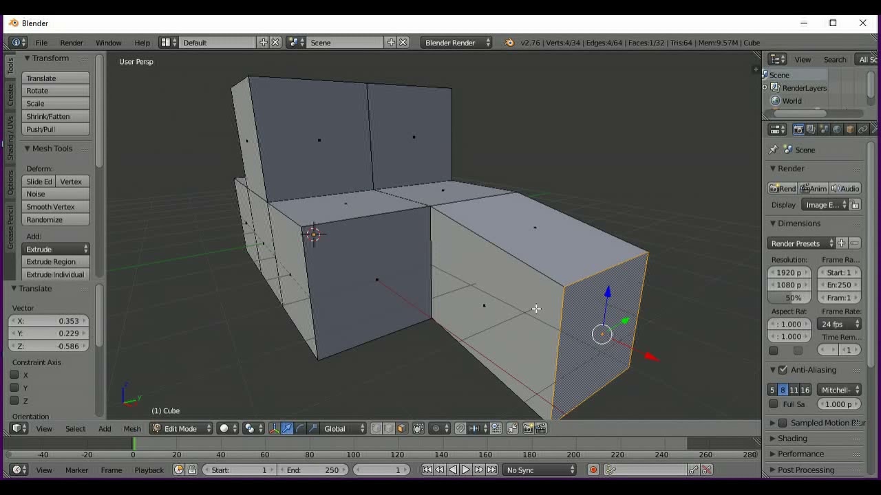Construcción rápida de figura en Blender